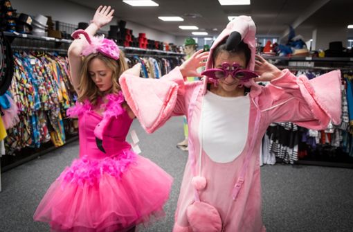 Auch Verkleidungen gehen mit der Mode: Dieses Jahr sind Flamingos ein besonders beliebtes Motto. Foto: Lichtgut/Achim Zweygarth
