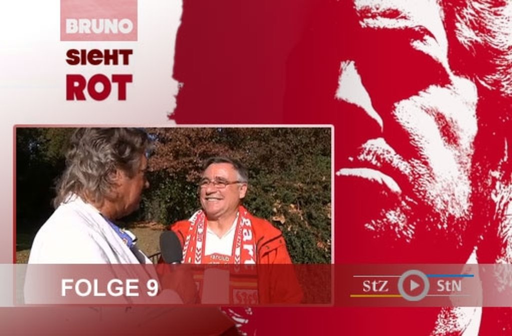 Folge 9 der VfB-Videoserie "Bruno sieht rot" wurde bei strahlendem Sonnenschein in der Wilhelma gedreht. Der "schöne Bruno" konnte Gerhard Geupert, Vorsitzender des VfB-Fanclubs Stuttgart Giebel, begrüßen.
