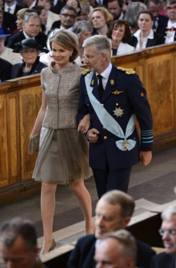 Kronprinz Philippe und Prinzessin Mathilde von Belgien waren genauso in Stockholm zu Gast...