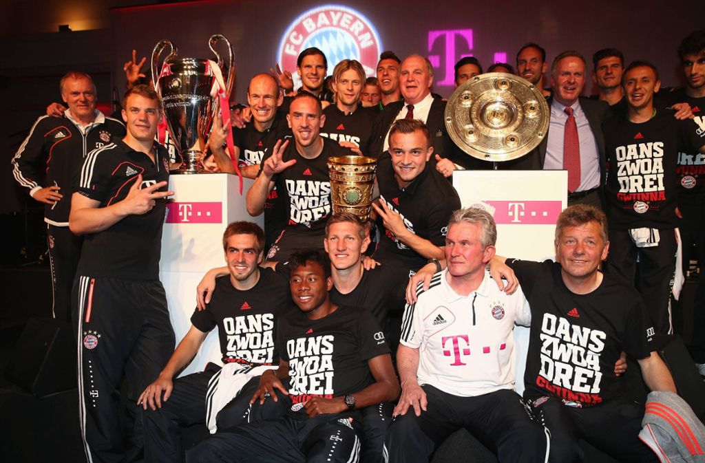 Historischer Triumph: Die Bayern feiern im Sommer 2013 das Triple unter Trainer Jupp Heynckes.