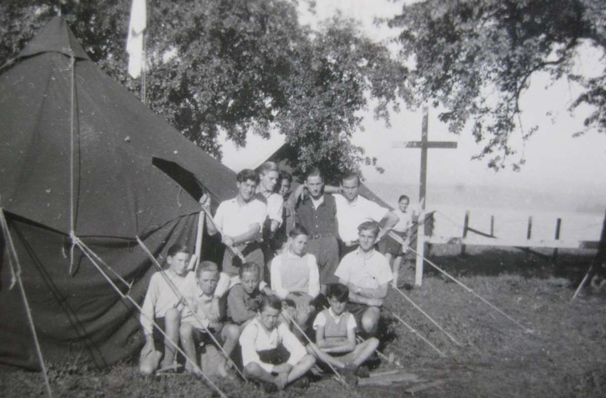 Ebenfalls in Birnau das Sommerlager der Pfadfinder aus Hofen im Jahr 1948.