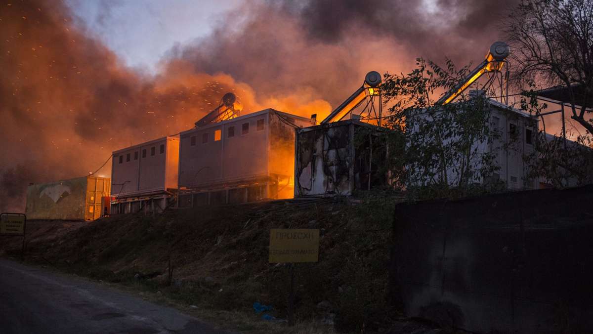 Brand im Lager Moria: Neues Feuer    im Flüchtlingslager ausgebrochen